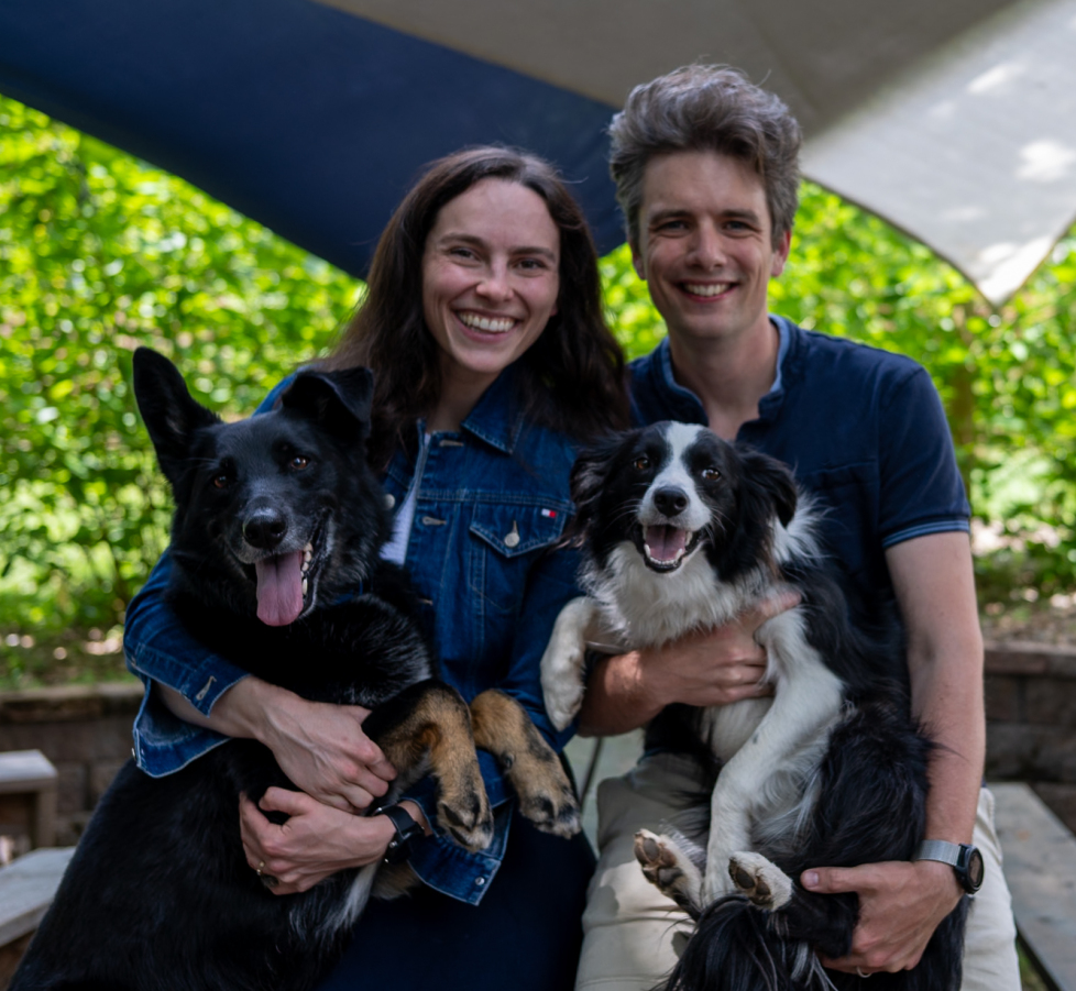 Forest, his wife Jessi, and their dog Oslo